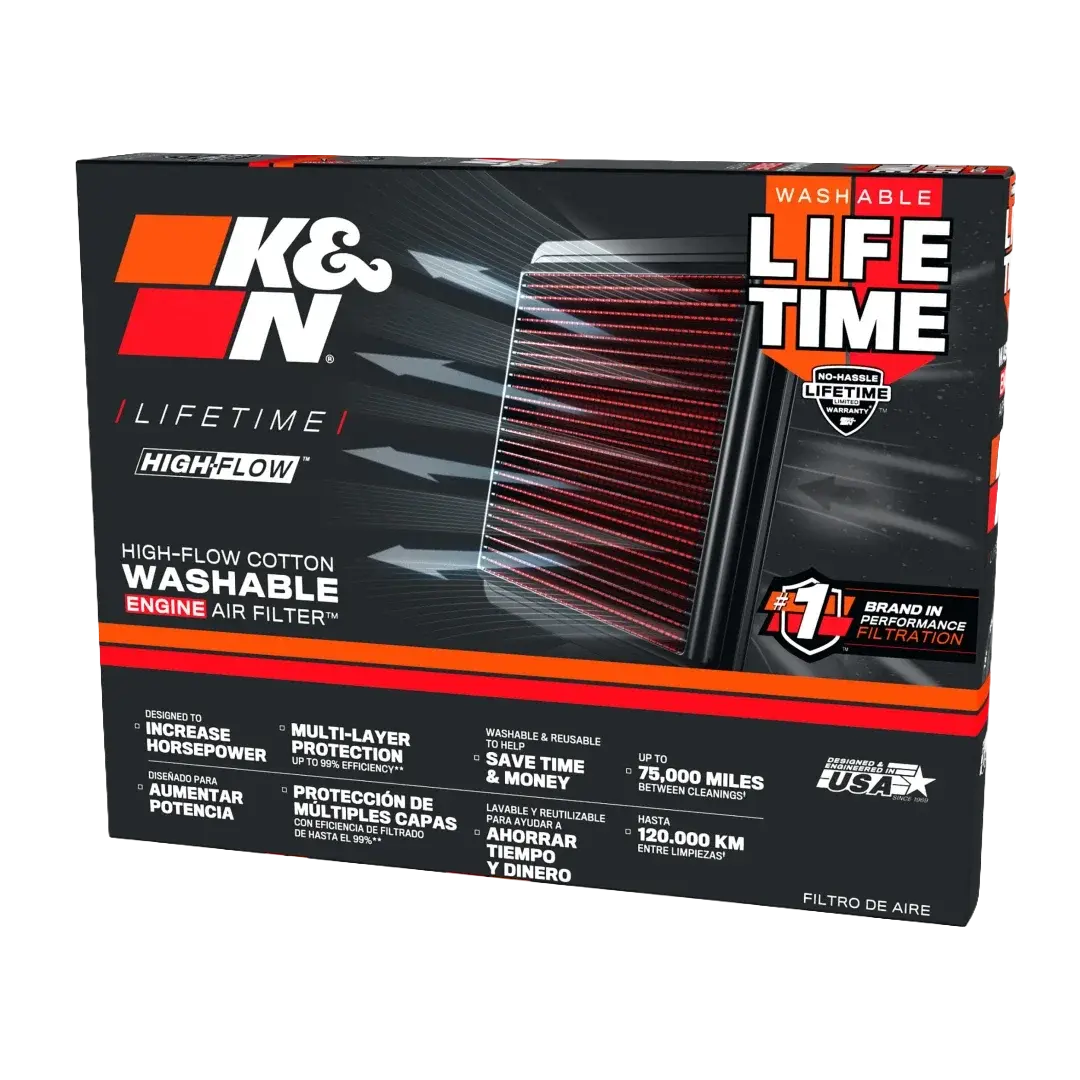 Emballage filtre à air K&N High-Flow pour Triumph Trident 660 – filtre lavable et réutilisable, améliore la puissance et la filtration moteur.