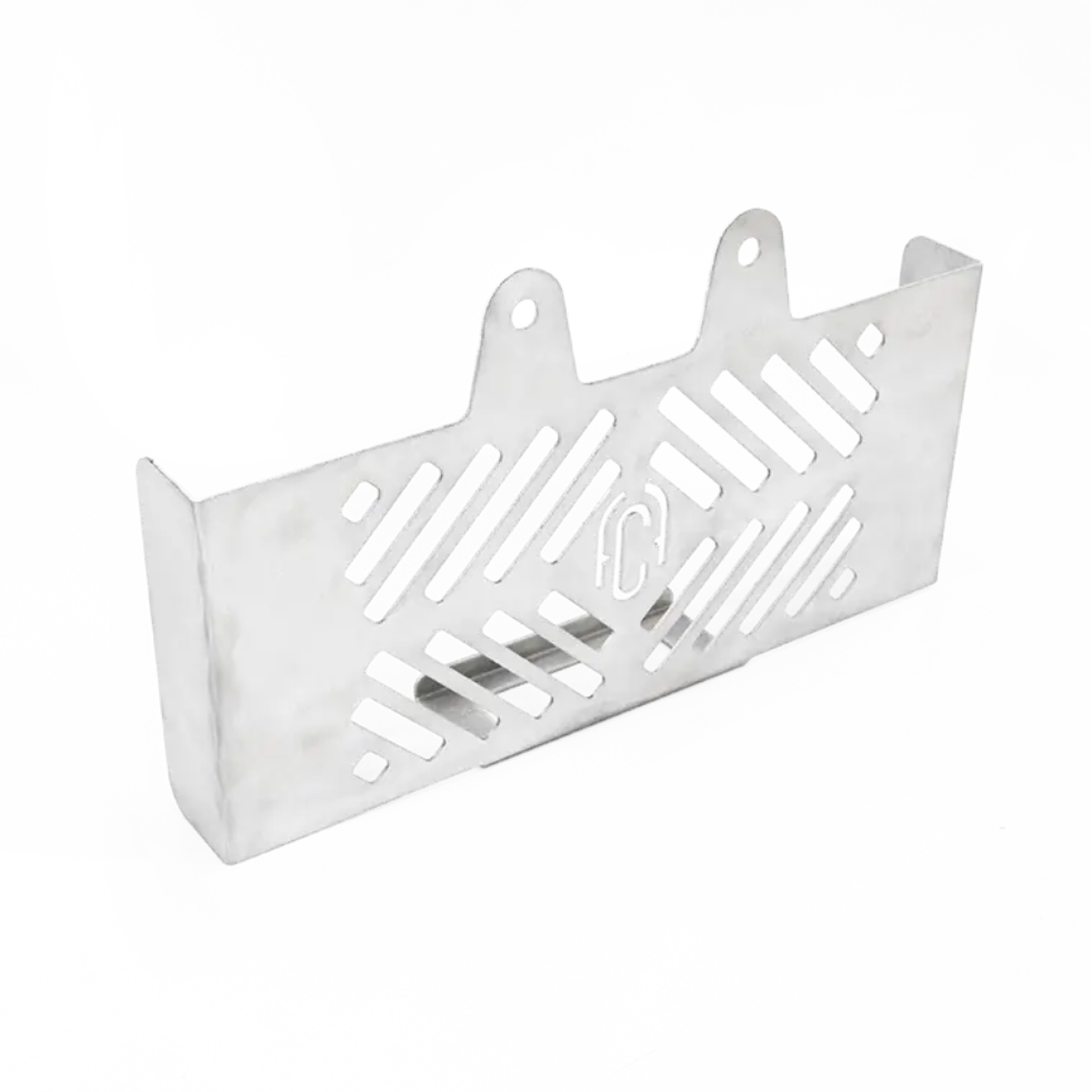 Grille de Radiateur a Retours BMW R NineT FCR Original - finition brossee vue de cote avec retours lateraux