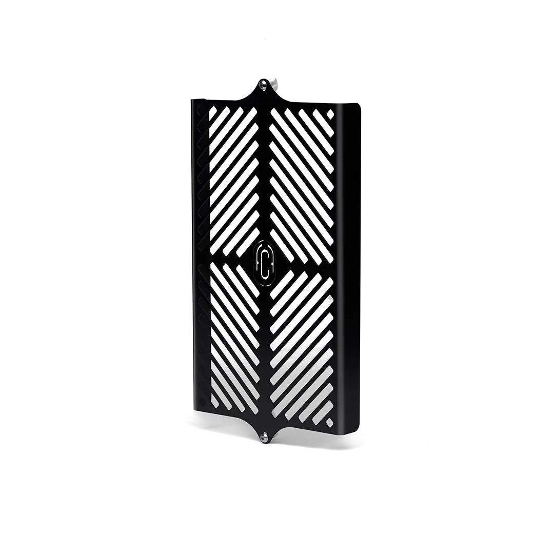 Protection radiateur Triumph aluminium noir motif géométrique FCR Original accessoire moto premium