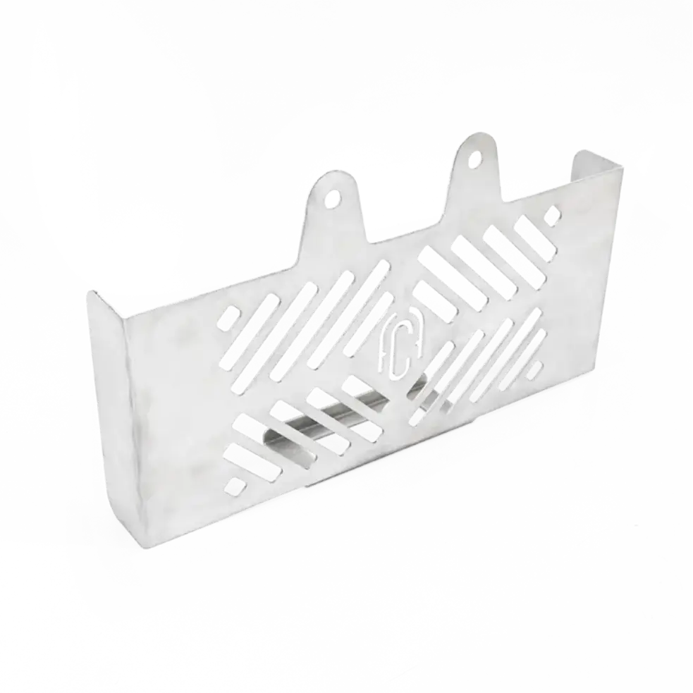 Grille de Radiateur a Retours BMW R NineT FCR Original - finition brossee vue de cote avec retours lateraux