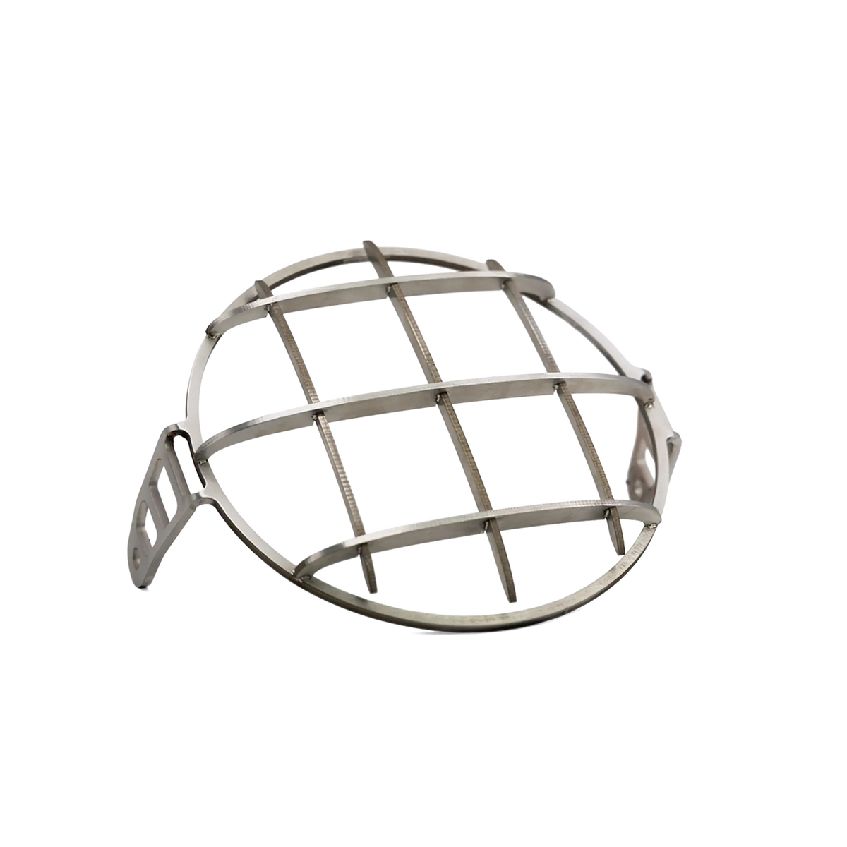 Grille de phare inox brossee pour Triumph Bonneville T120 et T100, vue de face plongeante - FCR Accessoires