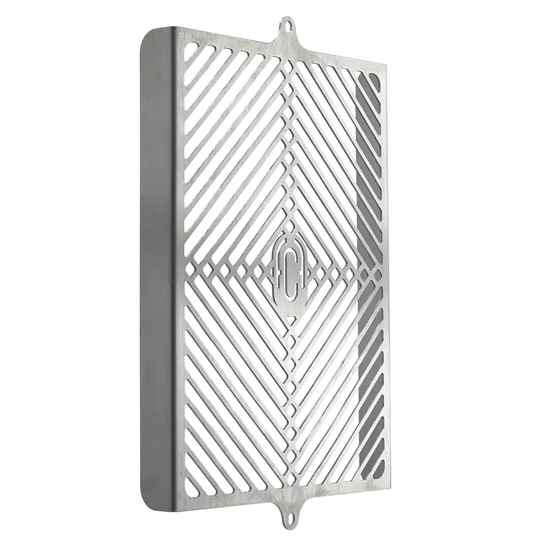 Radiator Grill moto finition brossée FCR Accessoires - elegant, durable protection for the Triumph Bobber radiator.