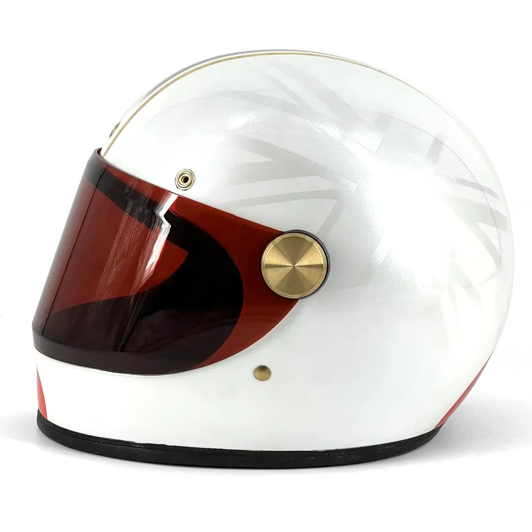 Casque Hedon Heroine Racer 2.0 Hail to the Twin - vue de profil droit visière fumée rouge bordeaux