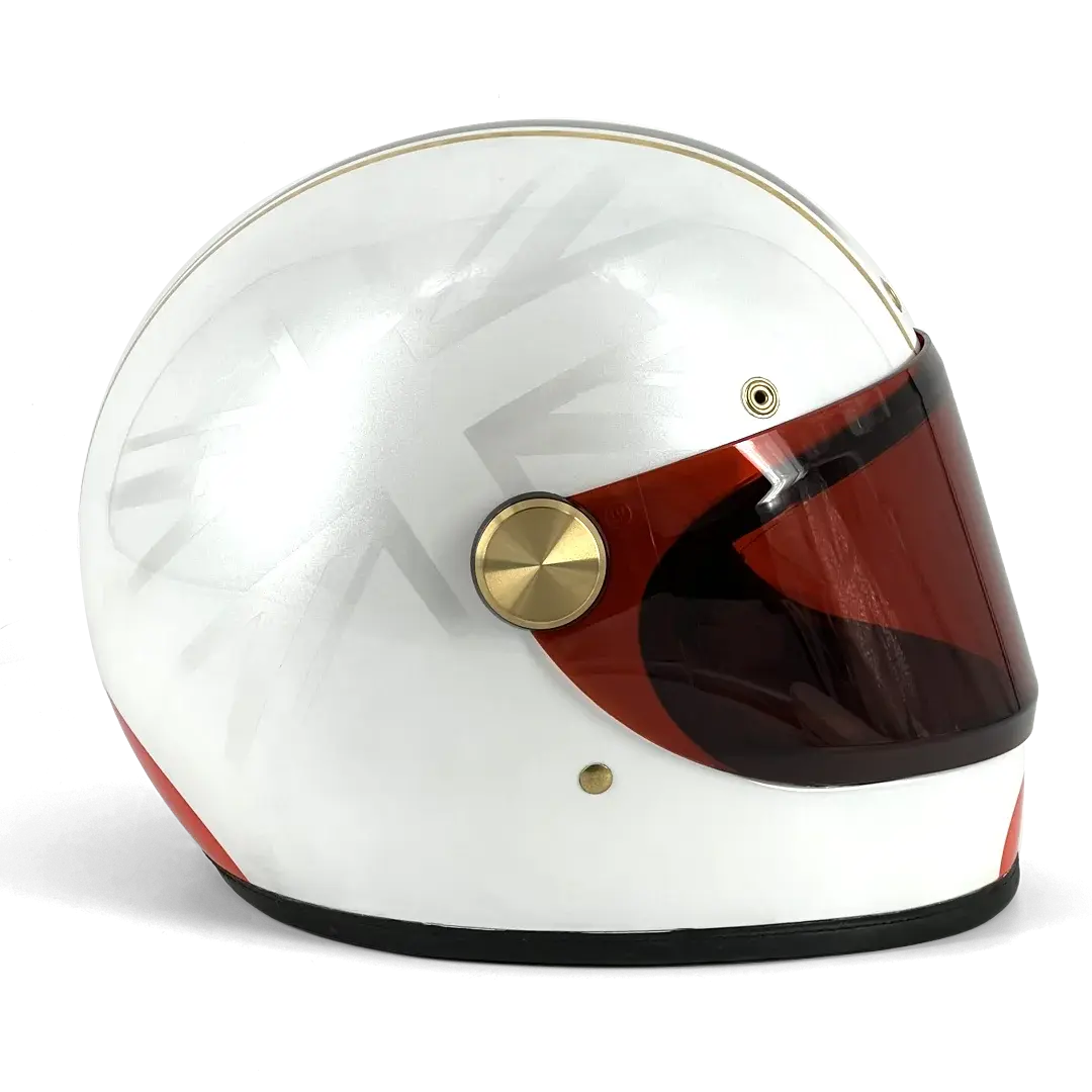 Casque Hedon Heroine Racer 2.0 Hail to the Twin - vue de profil droit visière fumée rouge bordeaux