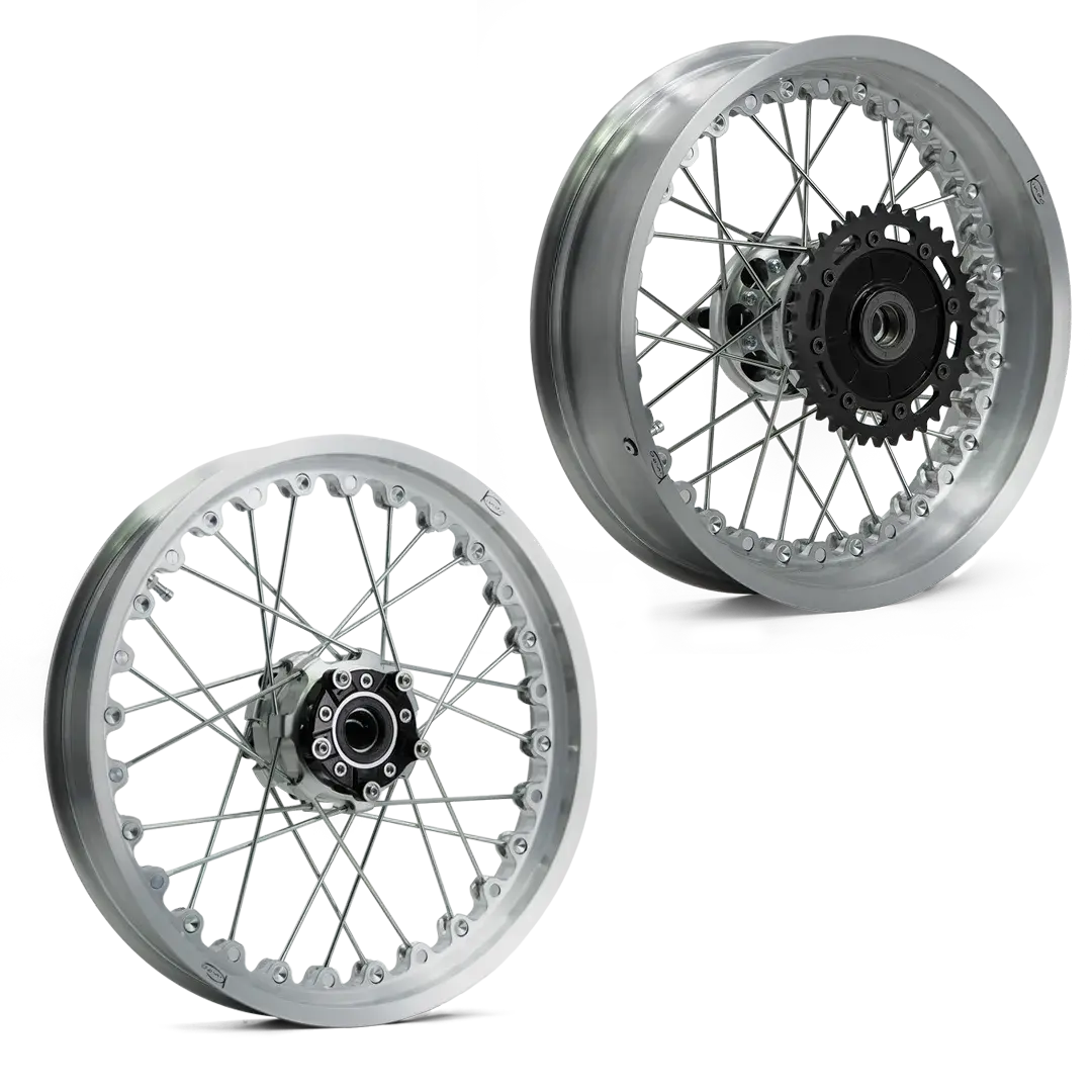 Paire jantes Kineo a rayons brossees avant et arriere Triumph Bonneville T120 FCR Accessoires