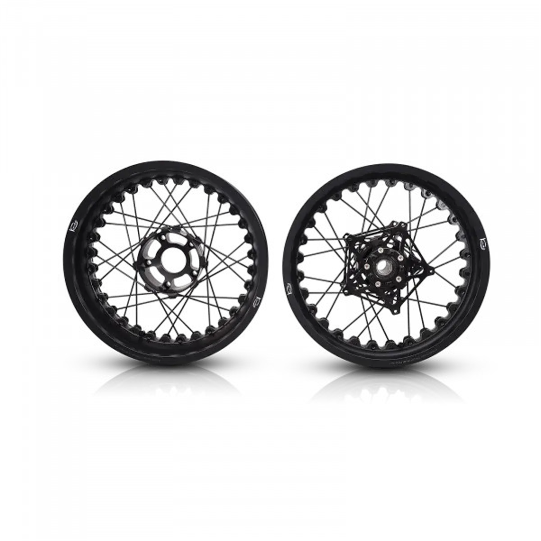 Paire jantes Kineo a rayons noires avant et arriere Triumph Bonneville T120 FCR Accessoires