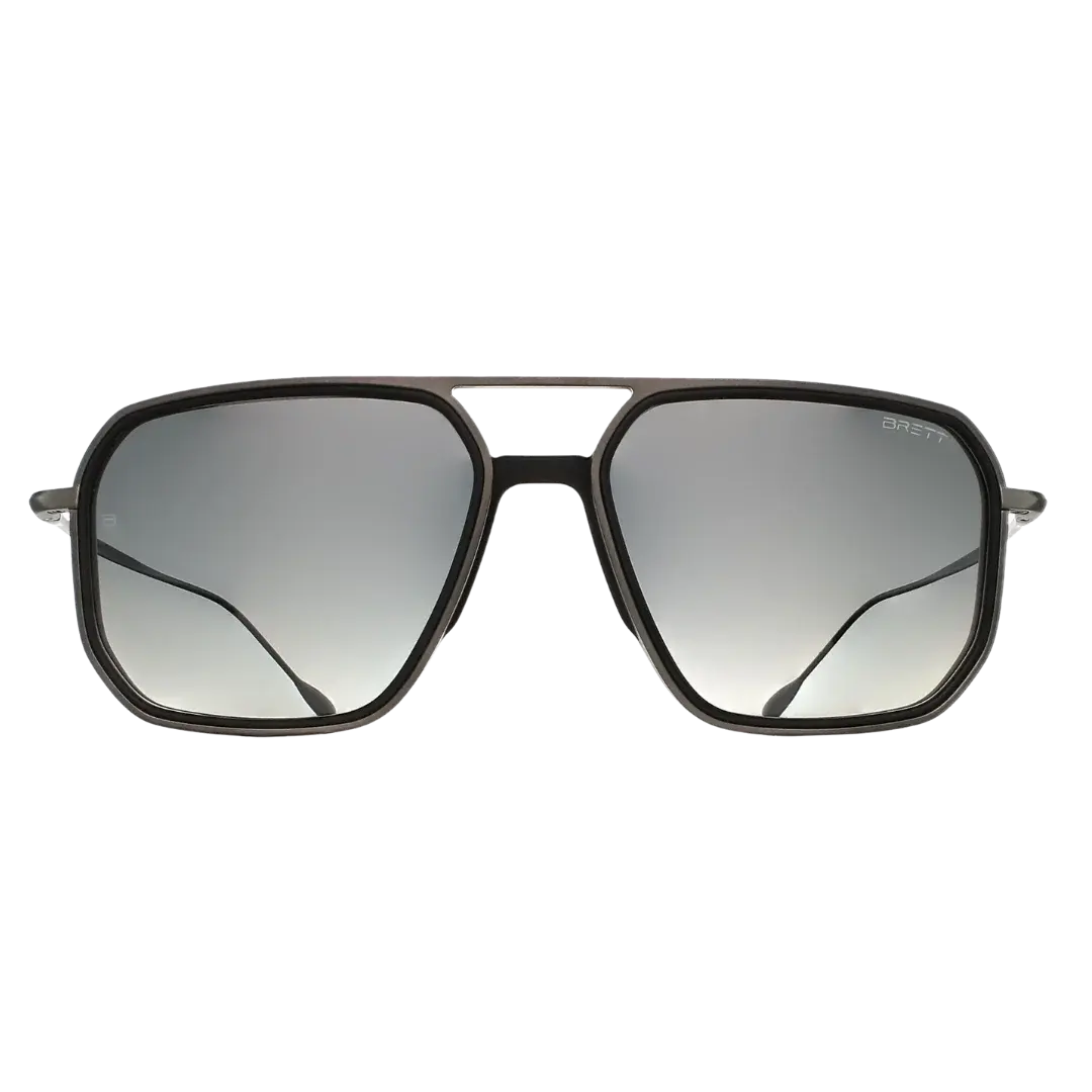 Lunettes soleil moto Brett Jarno Sun coloris Noir - vue de face acétate noir café racer préparation sombre