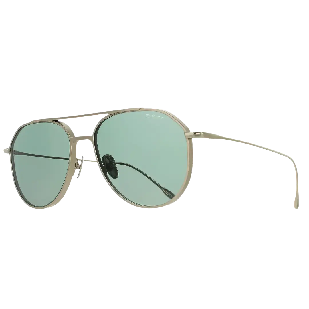 Lunettes soleil moto Brett Juan Sun Or - vue trois quarts verres polarisants Divel branches sans soudure