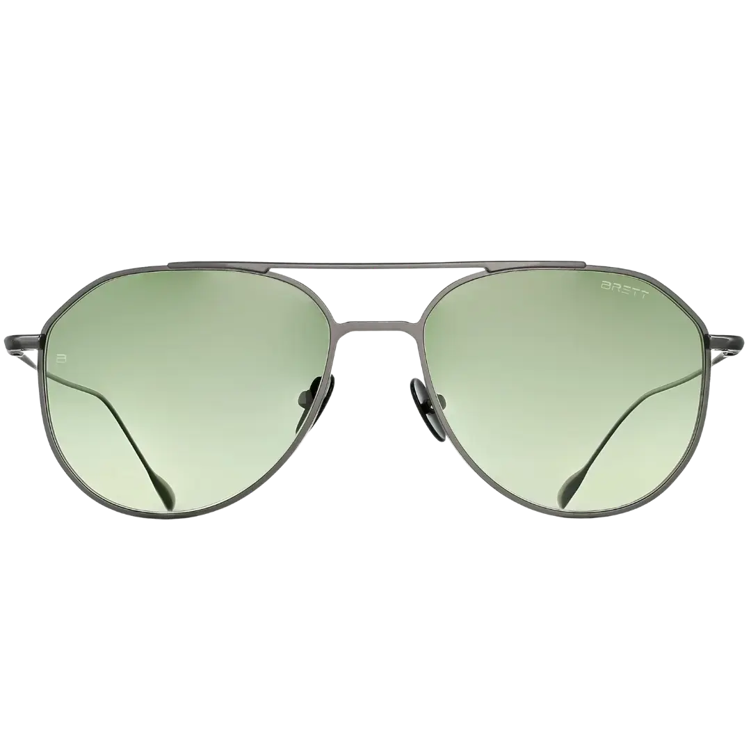 Lunettes soleil moto Brett Juan Sun coloris Gun vert kaki - vue de face titane pur scrambler off-road
