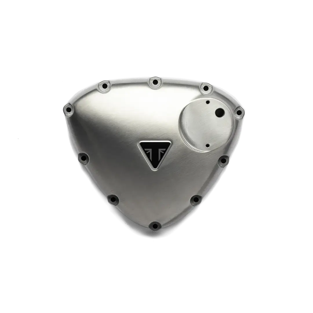 Couvercle carter moteur Triumph aluminium brossé pièce secondaire finition premium moto