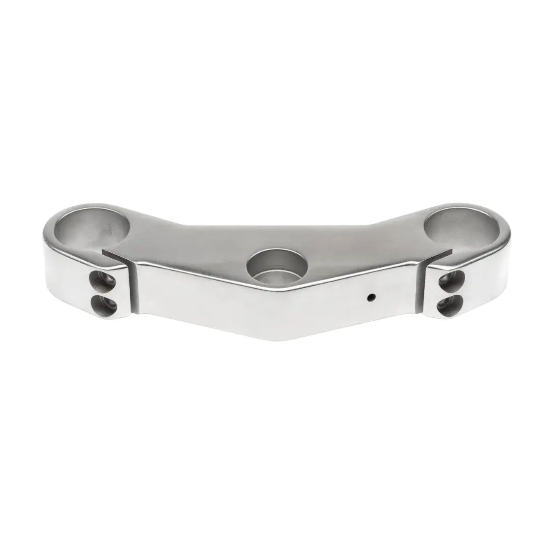 Kit Te de Fourche Large Triumph Modern Classic FCR Original - ensemble assemble aluminium poli vue trois quarts fond blanc