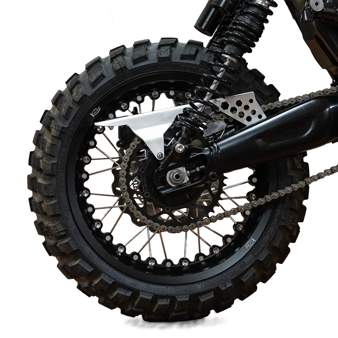 Protege-chaine FCR Original aluminium brosse monte roue arriere Triumph Scrambler 1200