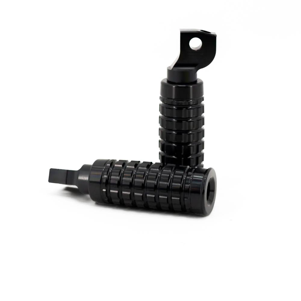 Repose-pieds ronds BMW R18 Cruiser aluminium usiné noir FCR Accessoires – paire avec fixation d’origine