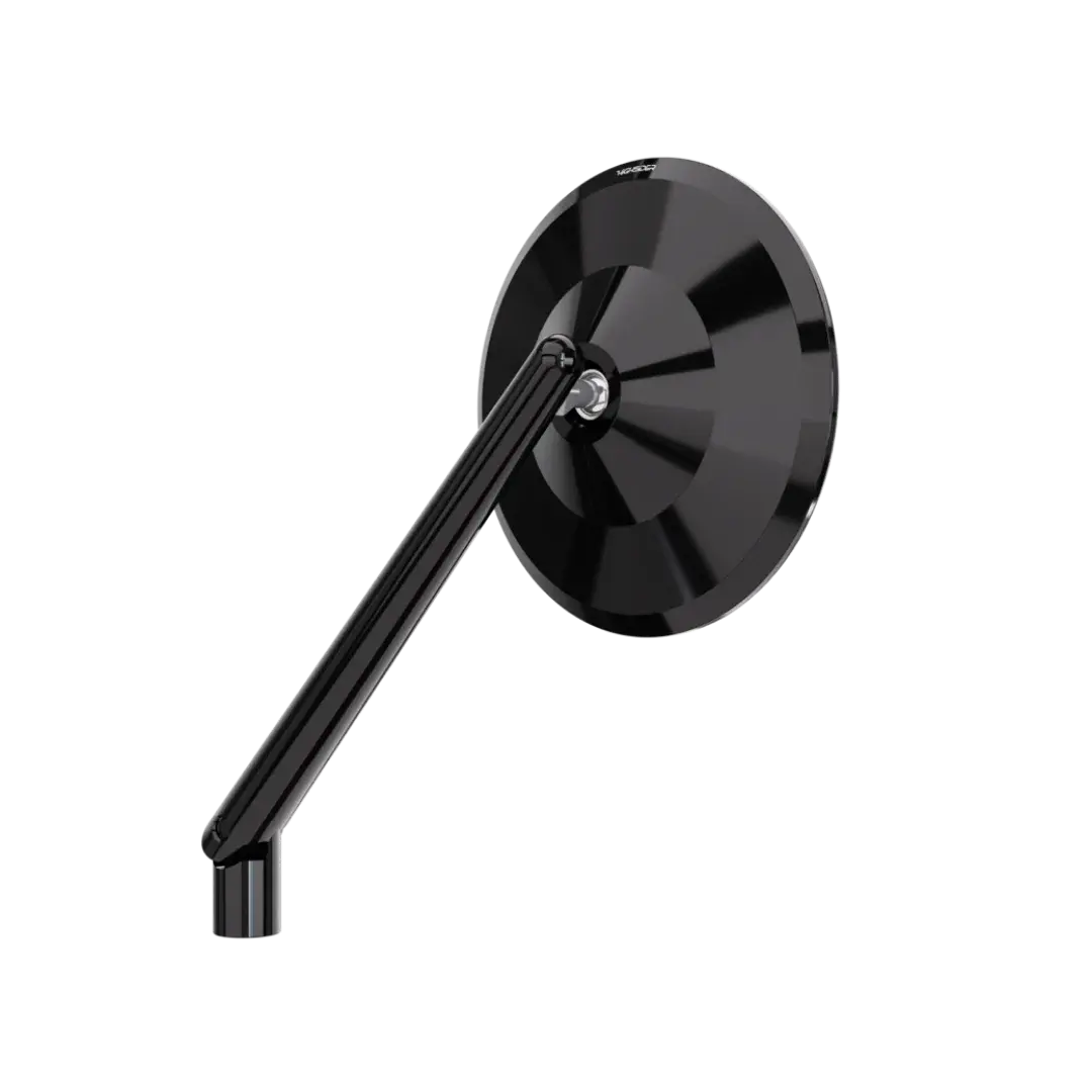 Rétroviseur Highsider Montana noir - vue trois quarts mât et miroir