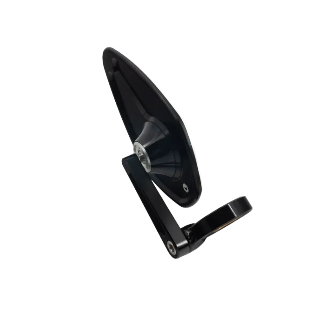 Rétroviseur moto universel FCR Accessoires monté sur embout de guidon, dos de miroir noir anodisé