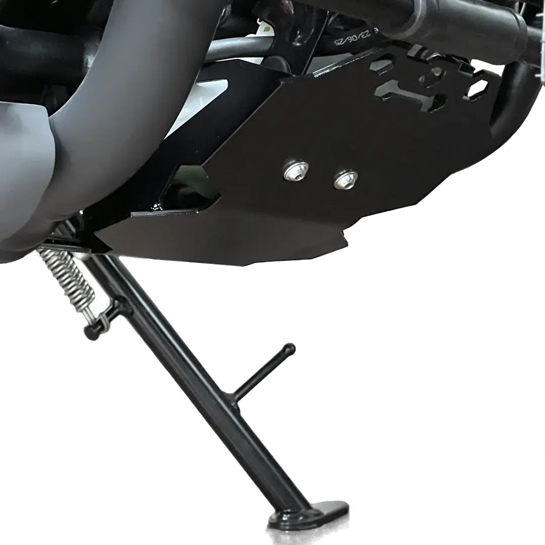 Sabot moteur Triumph 400 monté protégeant le bas moteur et le carter inférieur