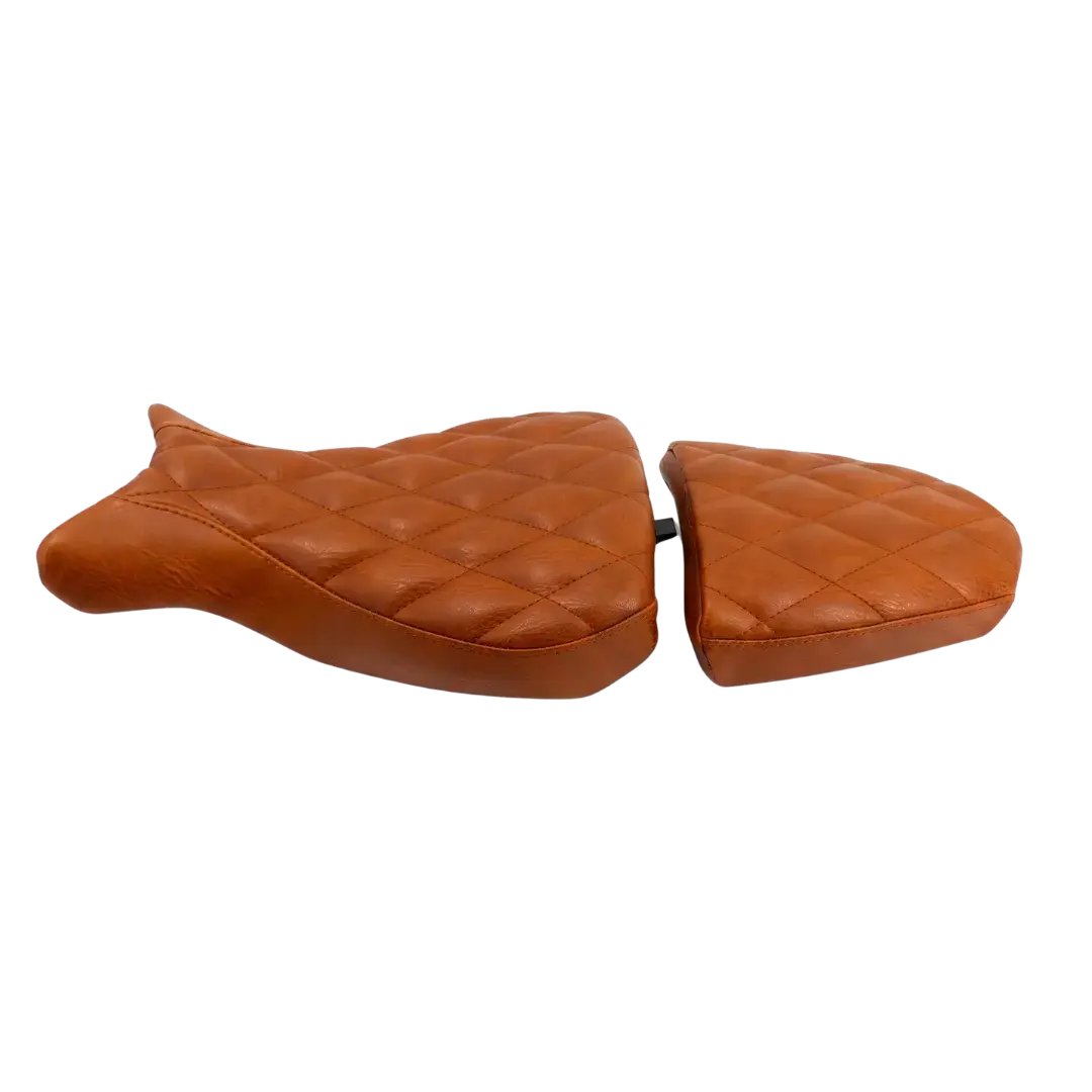 Selle Vintage Heritage BMW R nineT FCR Original - cognac simili cuir diamant vue de profil