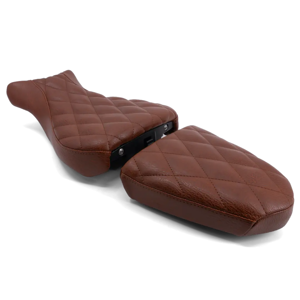 Selle Vintage Heritage BMW R nineT FCR Original - finition Marron simili motif losanges vue produit
