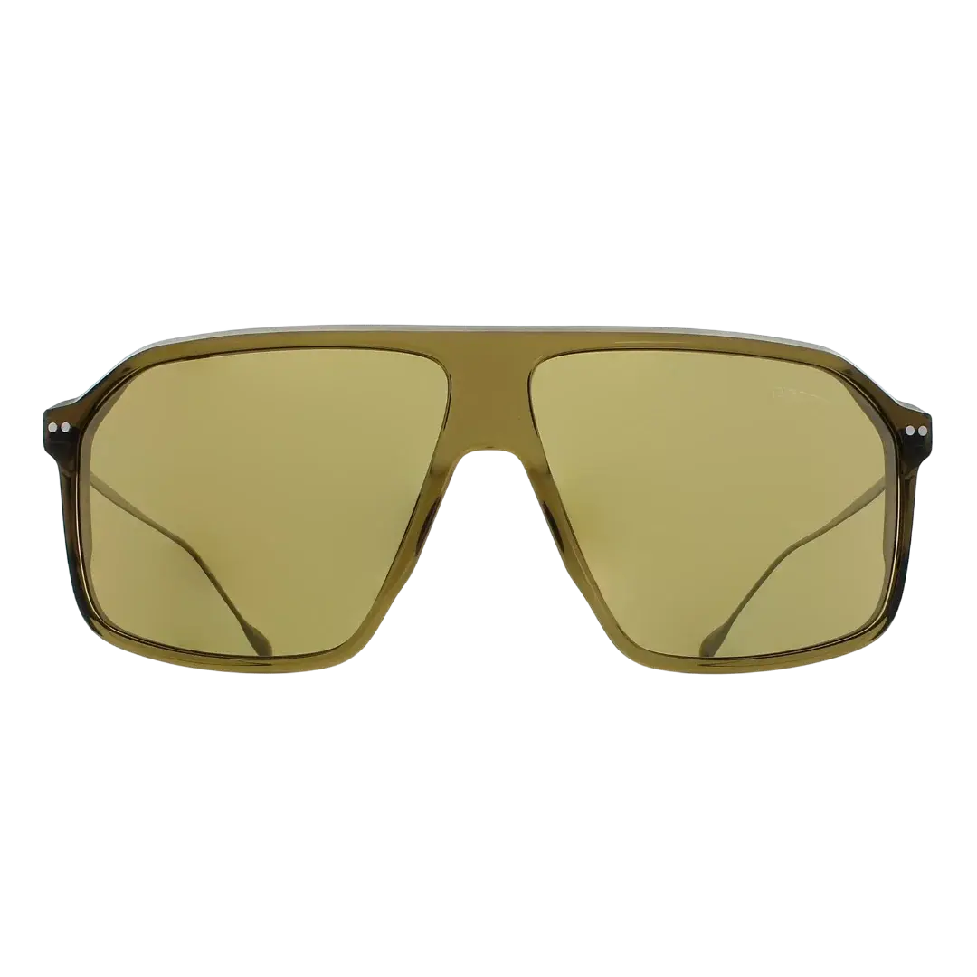 Lunettes soleil moto Brett The RX Duke Sun coloris Khaki Argent - vue de face acétate kaki sur armature inox 304