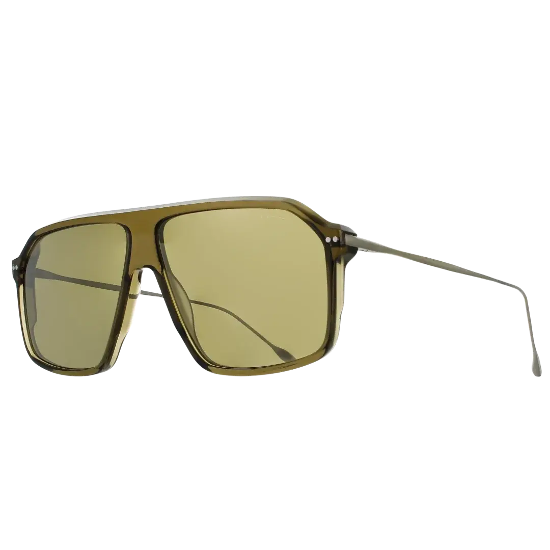 Lunettes soleil moto Brett The RX Duke Sun Khaki Argent - vue trois quarts icône de la vitesse Brett Eyewear