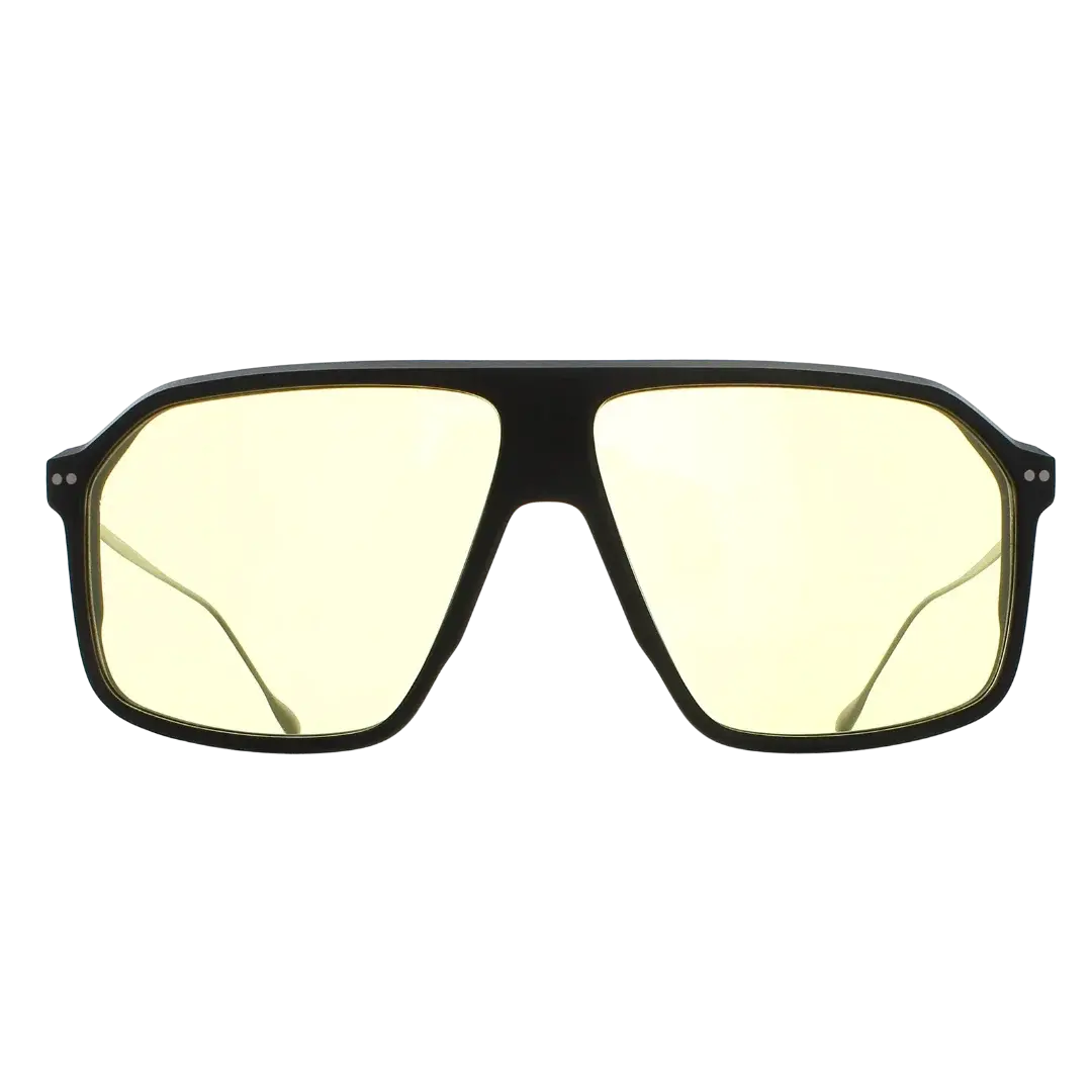 Lunettes soleil moto Brett The RX Duke Sun coloris Matt Black Argent - vue de face acétate noir mat armature inox