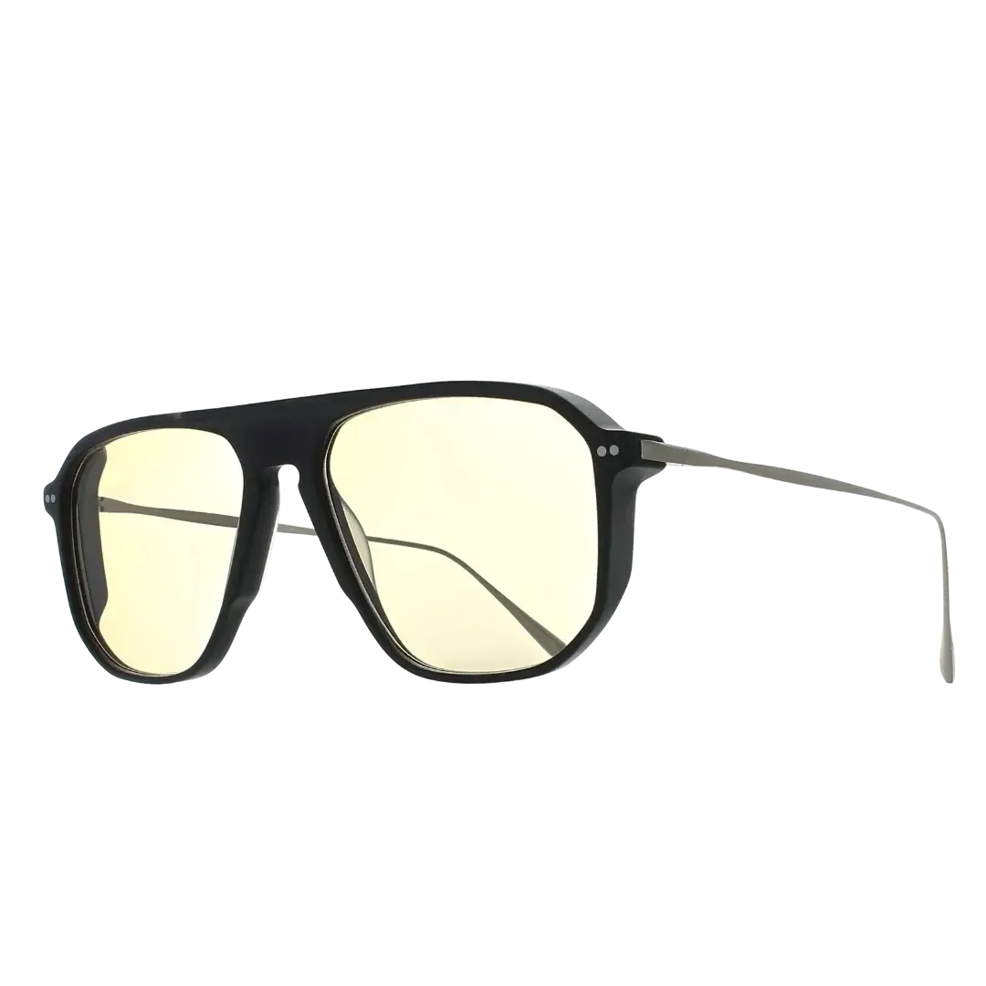 Lunettes soleil moto Brett Tony Sun Noir Argent - vue trois quarts branches inox 304 ultrafines