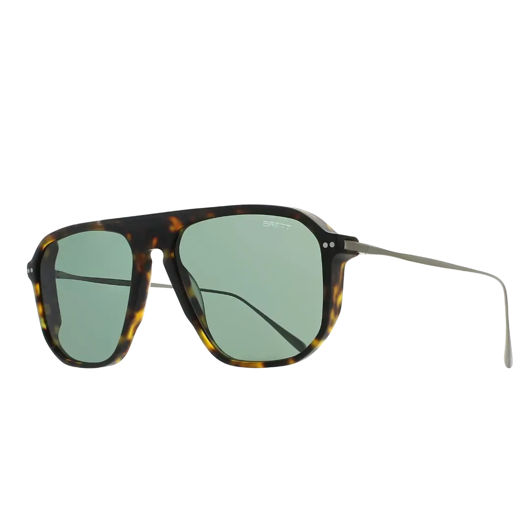 Lunettes soleil moto Brett Tony Sun Écaille Miel Argent - vue trois quarts collection Bold tortoise marbré doré