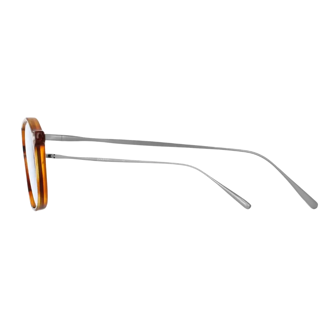 Lunettes soleil moto Brett Vic Sun Honey Tortoise Argent - vue de face complète préparation néo-rétro